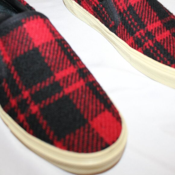NIB SAINT LAURENT WOMEN'S BLACK RED PLAID SNEAKERS‎ SZ EU 39 US 8 $595 - Picture 2 of 8